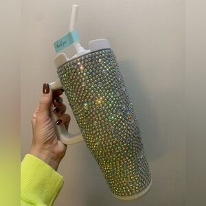 Simply Southern White Silver Rhinestone Studded Embellished 40 oz Tumbler New